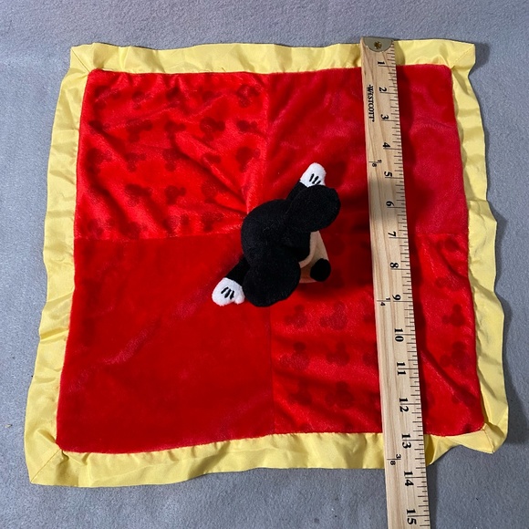 Disney Baby Mickey Mouse Stuffed Animal Red Kids Lovey Security Blanket - Picture 7 of 7